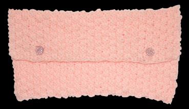 Hand knitted clutch / Evening bag in pink